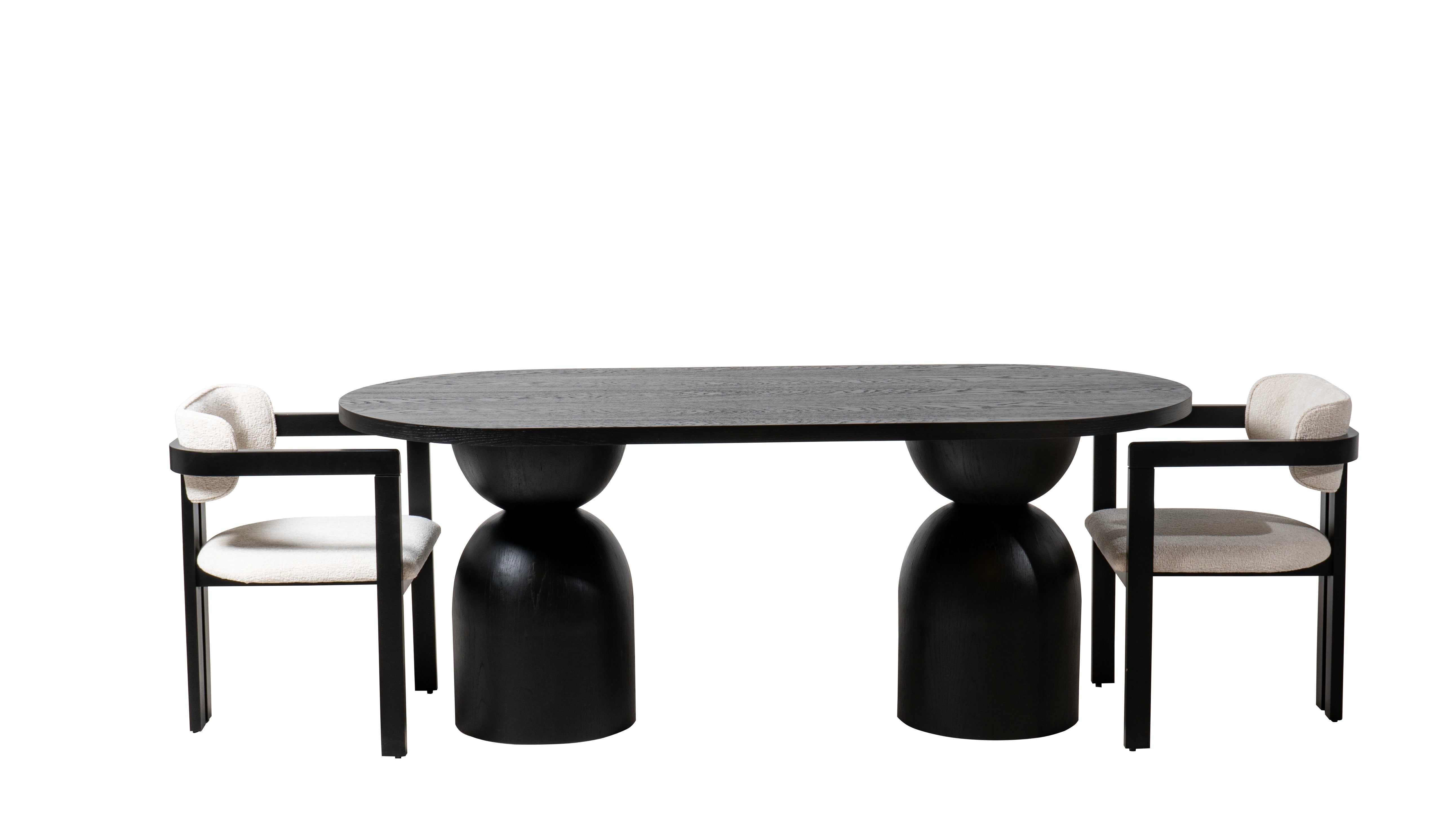 Luna Black Oval Dining Table