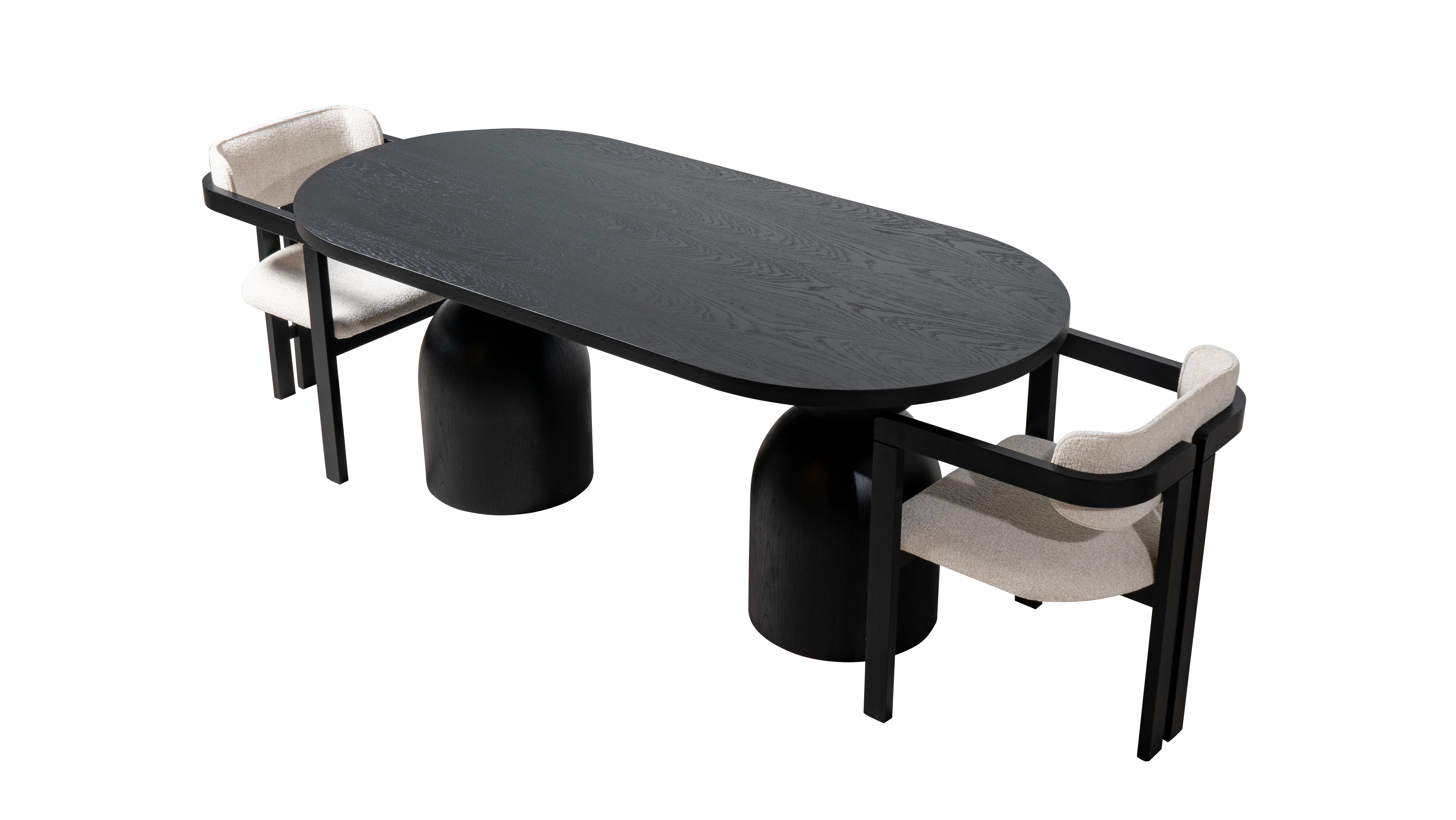 Luna Black Oval Dining Table