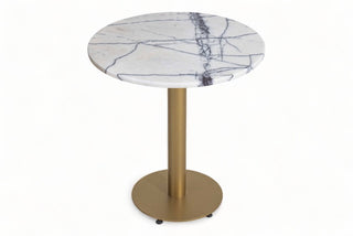 Antarctica Round White Marble Dining Table
