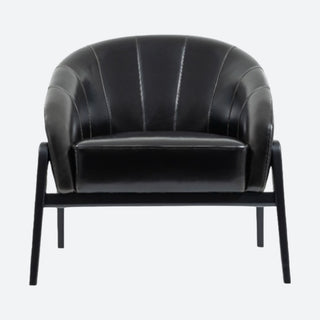 Кожаное кресло в стиле лофт с черным акцентом