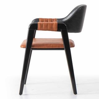 Černá kožená židle Marla