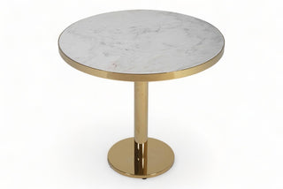 Круглый обеденный стол из белого мрамора Nimbus