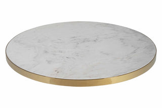 Круглый обеденный стол из белого мрамора Nimbus