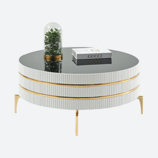 Zlatno-krem okrugli stolić za kavu