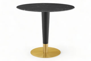 Kulatý černý a zlatý mramorový jídelní stůl Aphrodite
