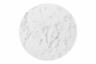 Crillion Round White and Black Marble Dining Table