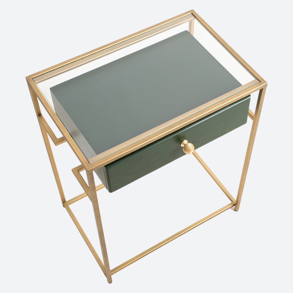 Table console Eta Gold avec tiroir